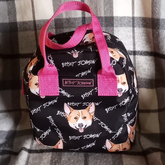 betsey johnson corgi lunch bag